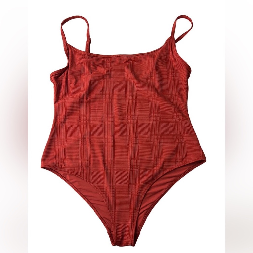 ISO of aerie one piece in red/rust plaid ribbed
